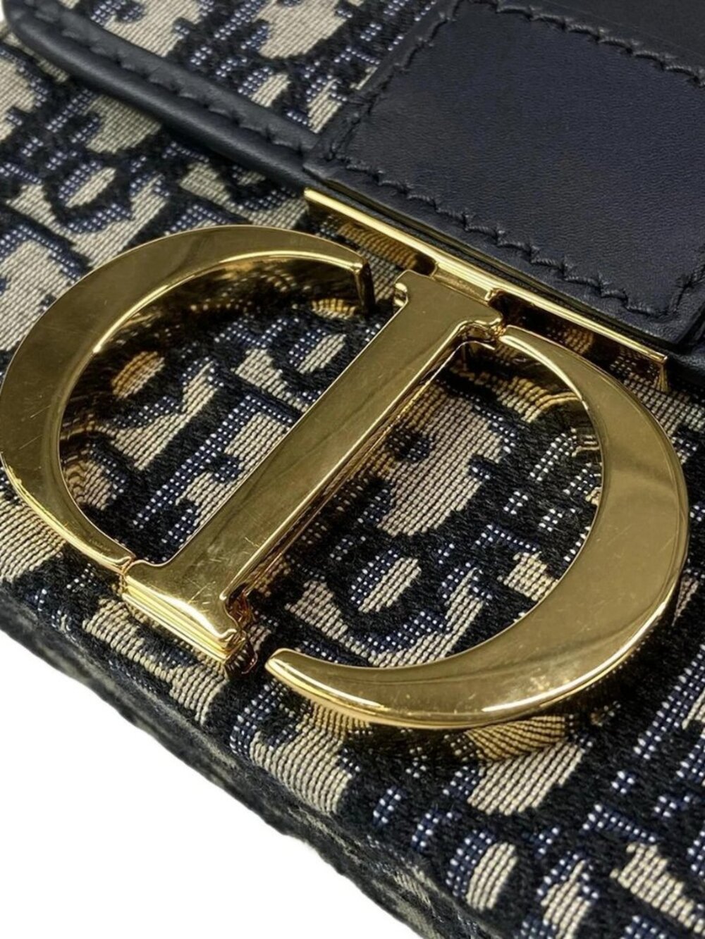 DIOR/ChristianDior 30 Montaigne Box Bag - Cream Navy Jacquard Leather - Picture 12 of 16